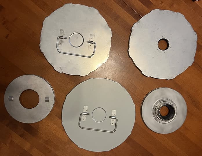 Larger metal stamped end caps