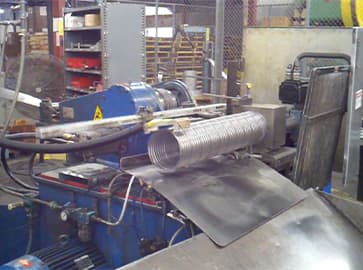 spiral lockseam being created